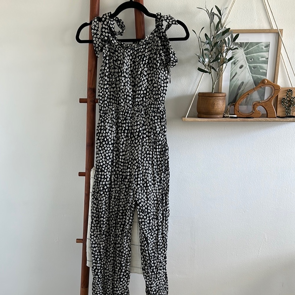 Wide leg floral romper